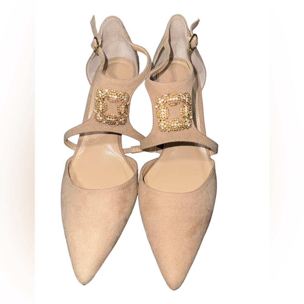 J.Renee Halleigh Suede Rhinestone Buckle
Evening strap shoes size 10W